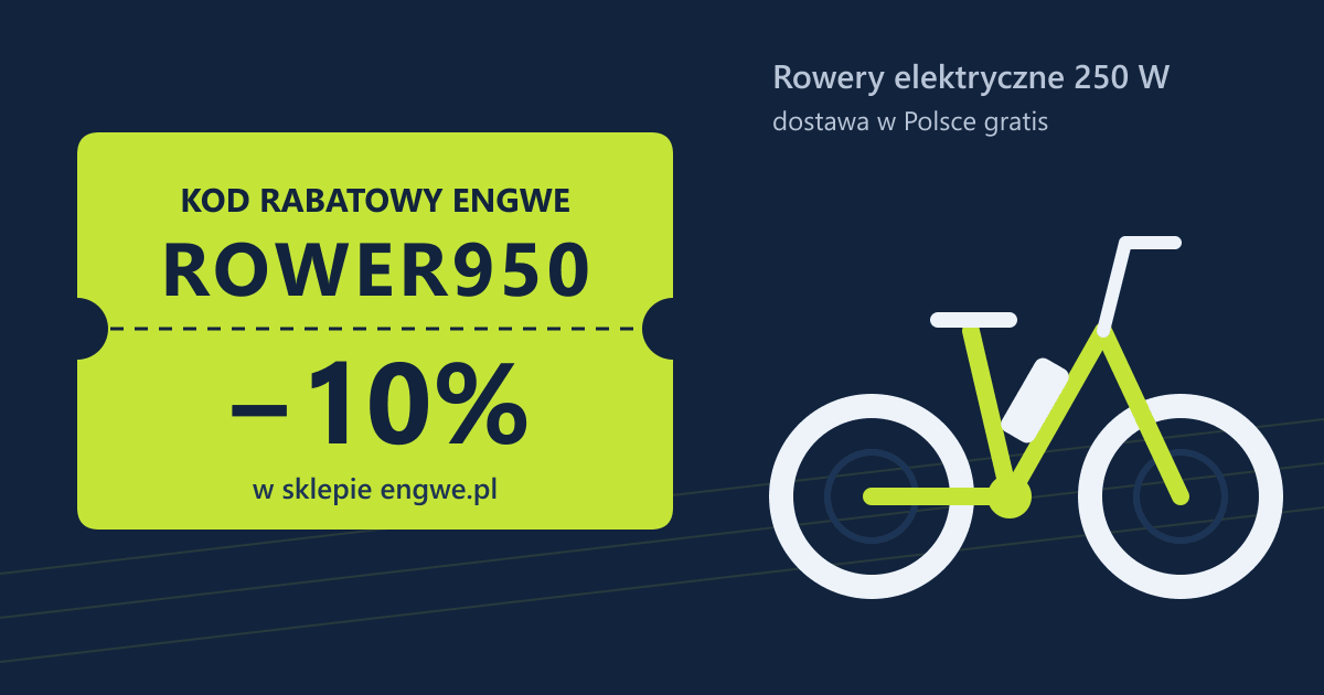 ENGWE kod rabatowy ROWER950 – kupon 10% zniżki obok składanego roweru elektrycznego